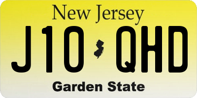 NJ license plate J10QHD