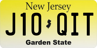 NJ license plate J10QIT