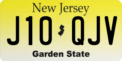 NJ license plate J10QJV