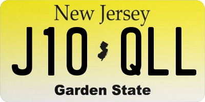 NJ license plate J10QLL