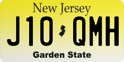 NJ license plate J10QMH