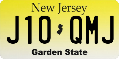 NJ license plate J10QMJ