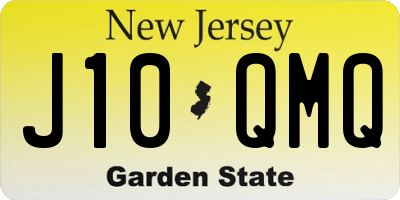 NJ license plate J10QMQ