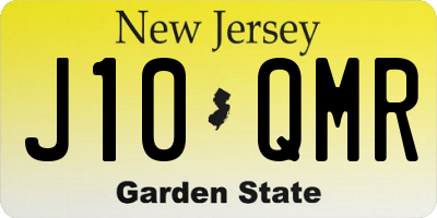 NJ license plate J10QMR