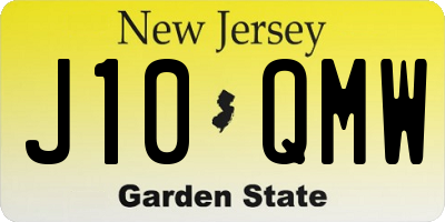 NJ license plate J10QMW