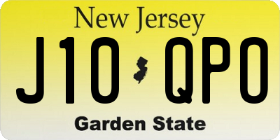 NJ license plate J10QPO