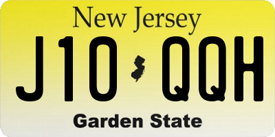 NJ license plate J10QQH