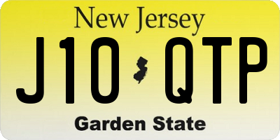 NJ license plate J10QTP