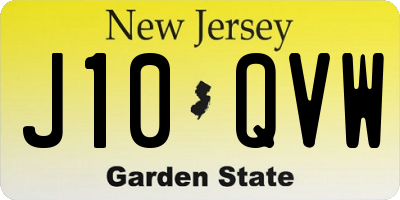 NJ license plate J10QVW
