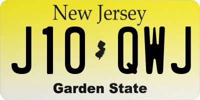 NJ license plate J10QWJ