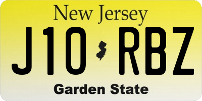 NJ license plate J10RBZ