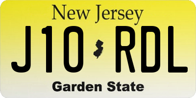 NJ license plate J10RDL