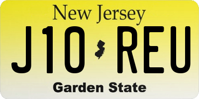 NJ license plate J10REU