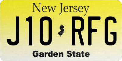 NJ license plate J10RFG