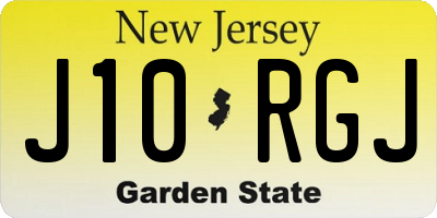 NJ license plate J10RGJ