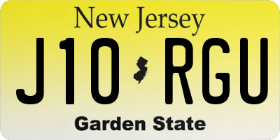 NJ license plate J10RGU
