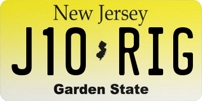 NJ license plate J10RIG