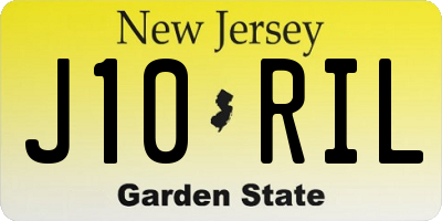 NJ license plate J10RIL