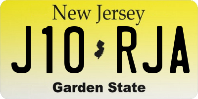 NJ license plate J10RJA