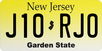 NJ license plate J10RJO