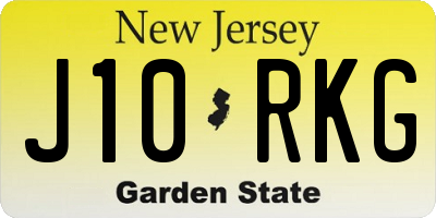 NJ license plate J10RKG