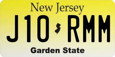 NJ license plate J10RMM