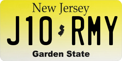 NJ license plate J10RMY