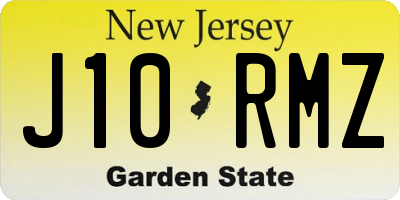 NJ license plate J10RMZ
