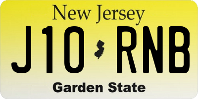NJ license plate J10RNB