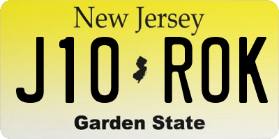 NJ license plate J10ROK