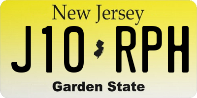 NJ license plate J10RPH