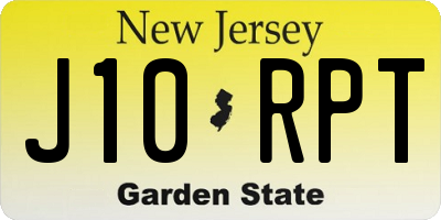 NJ license plate J10RPT