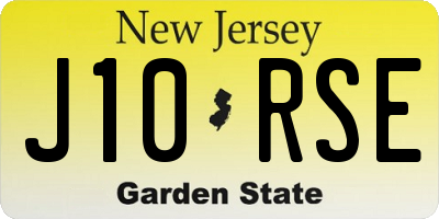 NJ license plate J10RSE