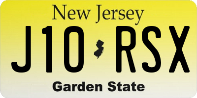 NJ license plate J10RSX