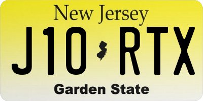 NJ license plate J10RTX