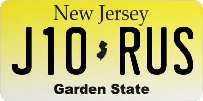 NJ license plate J10RUS