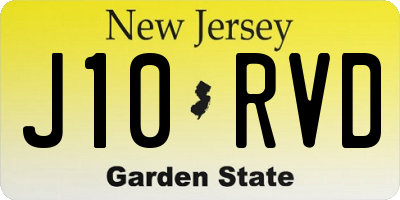 NJ license plate J10RVD