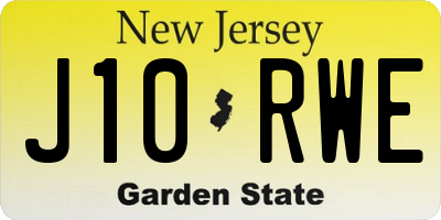 NJ license plate J10RWE