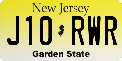 NJ license plate J10RWR