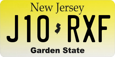NJ license plate J10RXF