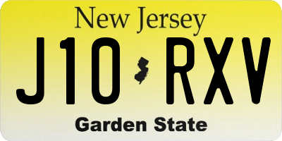 NJ license plate J10RXV