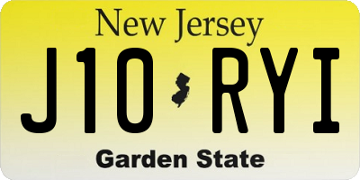 NJ license plate J10RYI