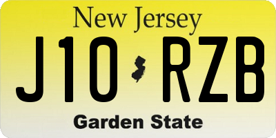 NJ license plate J10RZB