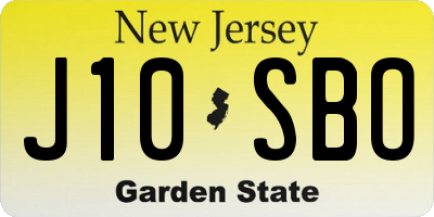 NJ license plate J10SBO
