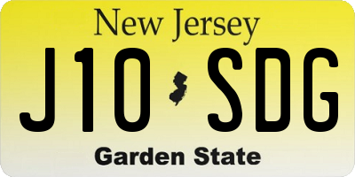 NJ license plate J10SDG