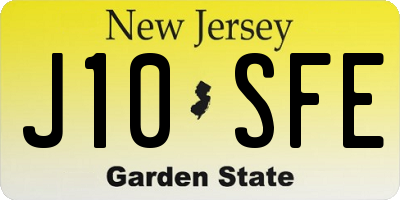 NJ license plate J10SFE