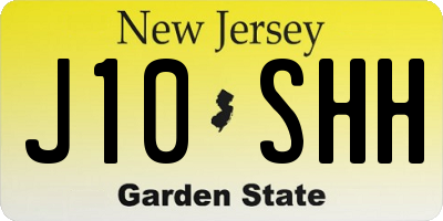 NJ license plate J10SHH