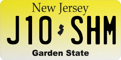 NJ license plate J10SHM