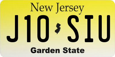 NJ license plate J10SIU
