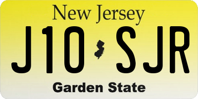 NJ license plate J10SJR